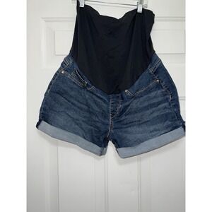 Levi's Strauss Women's Maternity‎ Blue Denim Jean Short Shorts Laguna Size Large